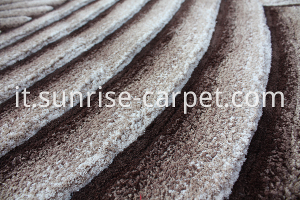 Microfiber Shaggy Rug with Brown & Beige Color